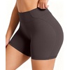 image:imageSunzel 5 No Front Seam High Waisted Tummy Control Biker Shorts Women  3D Contour Seams Lift Hips Buttery Soft FourWay Stretch Breathable Squat Proof Opaque No Ride Up Yoga Workout GymSeal Brown