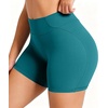 image:imageSunzel 5 No Front Seam High Waisted Tummy Control Biker Shorts Women  3D Contour Seams Lift Hips Buttery Soft FourWay Stretch Breathable Squat Proof Opaque No Ride Up Yoga Workout GymDeep Lagoon