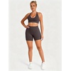 image:imageSunzel 5 No Front Seam High Waisted Tummy Control Biker Shorts Women  3D Contour Seams Lift Hips Buttery Soft FourWay Stretch Breathable Squat Proof Opaque No Ride Up Yoga Workout GymSeal Brown