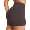 image:imageSunzel 5 No Front Seam High Waisted Tummy Control Biker Shorts Women  3D Contour Seams Lift Hips Buttery Soft FourWay Stretch Breathable Squat Proof Opaque No Ride Up Yoga Workout GymSeal Brown