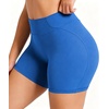 image:imageSunzel 5 No Front Seam High Waisted Tummy Control Biker Shorts Women  3D Contour Seams Lift Hips Buttery Soft FourWay Stretch Breathable Squat Proof Opaque No Ride Up Yoga Workout GymFrench Blue