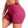 image:imageSunzel 5 No Front Seam High Waisted Tummy Control Biker Shorts Women  3D Contour Seams Lift Hips Buttery Soft FourWay Stretch Breathable Squat Proof Opaque No Ride Up Yoga Workout GymSangria