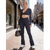 image:imageSunzel Hidden Butt Lifting Scrunch Flare Leggings High Waist No Front SeamAsh Blue